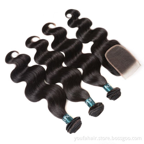 Brazilian Raw Virgin Hair Vendors Free Sample Bundles With Closure 100% Unprocessed Human Hair Extensions Cuticle Aligned Hair